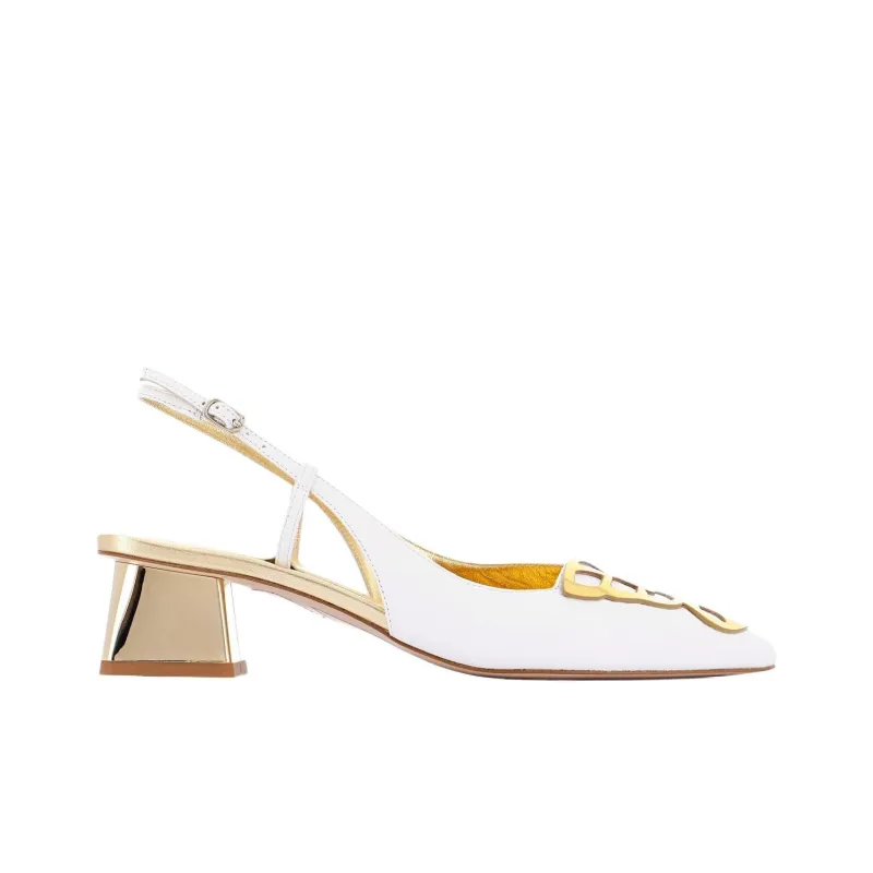 Sophia Webster Butterfly Block Heel High Heels 5cm Women's White-1