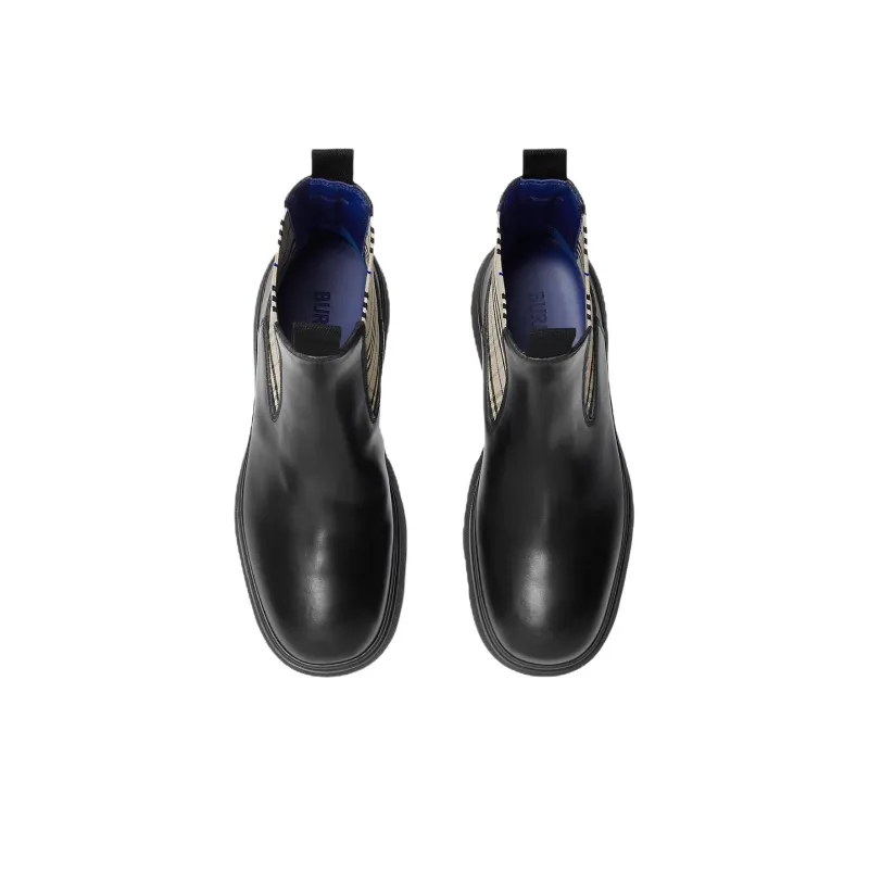 Burberry Creeper Short Chelsea Boots Men's Black-3
