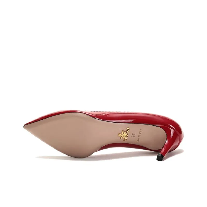 PRADA Pointed Patent Leather Heels 'Red' Women's-5