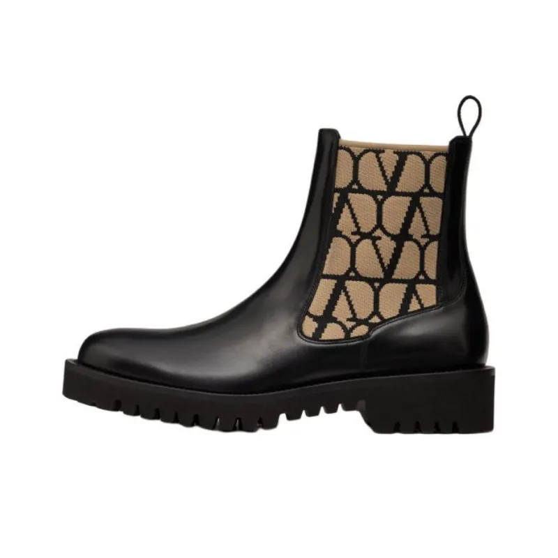 Valentino Short Chelsea Boots Men's Black-0