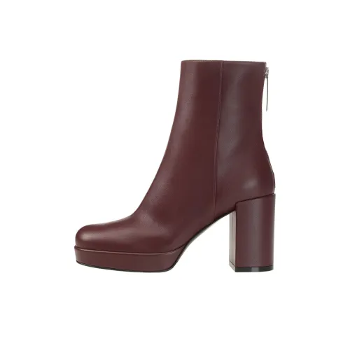 SERGIO ROSSI Sr Fuego Booties Ankle Boots Women's Burgundy