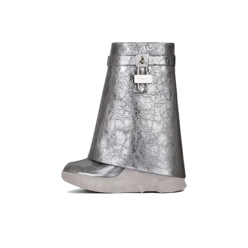 Givenchy Shark Lock Ankle eau 12cm Women's Silver Gray