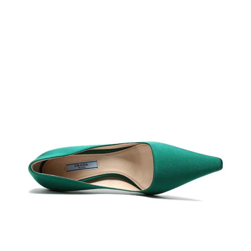 PRADA Slim Heel High Heels 9cm Women's Green-4