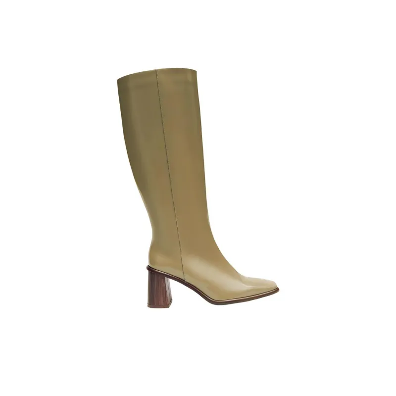 ALOHAS East Knee-high Boots 7cm Women's Green-1