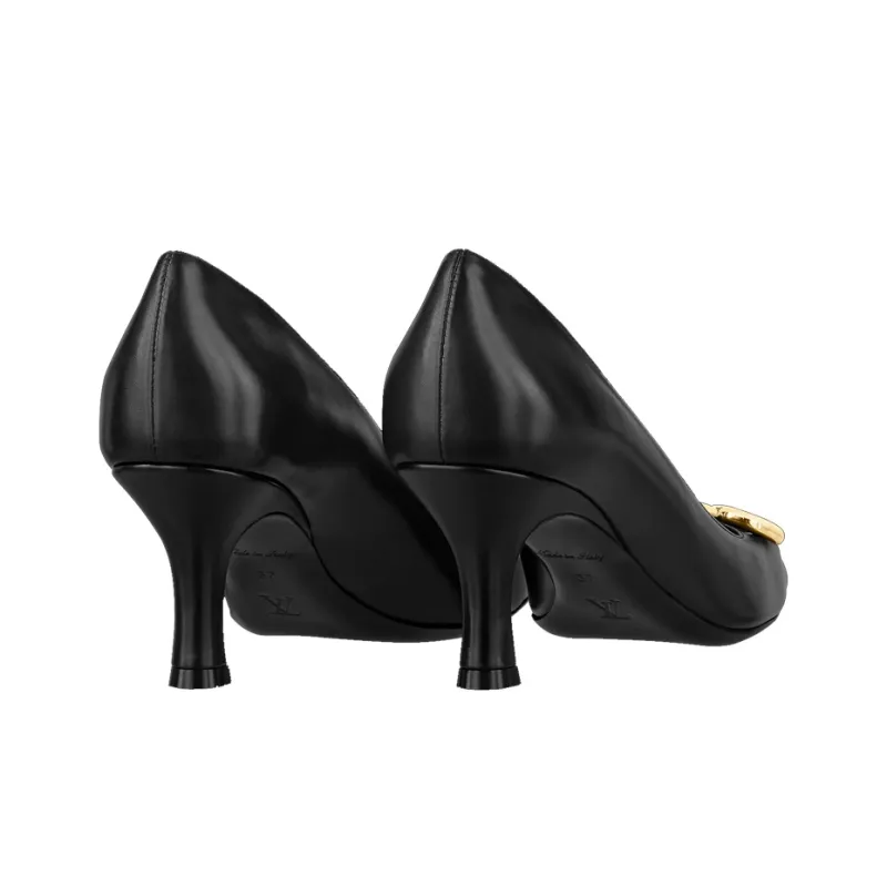 LOUIS VUITTON Rotary Slim Heel High Heels 6.5cm Women's Pure Black-2