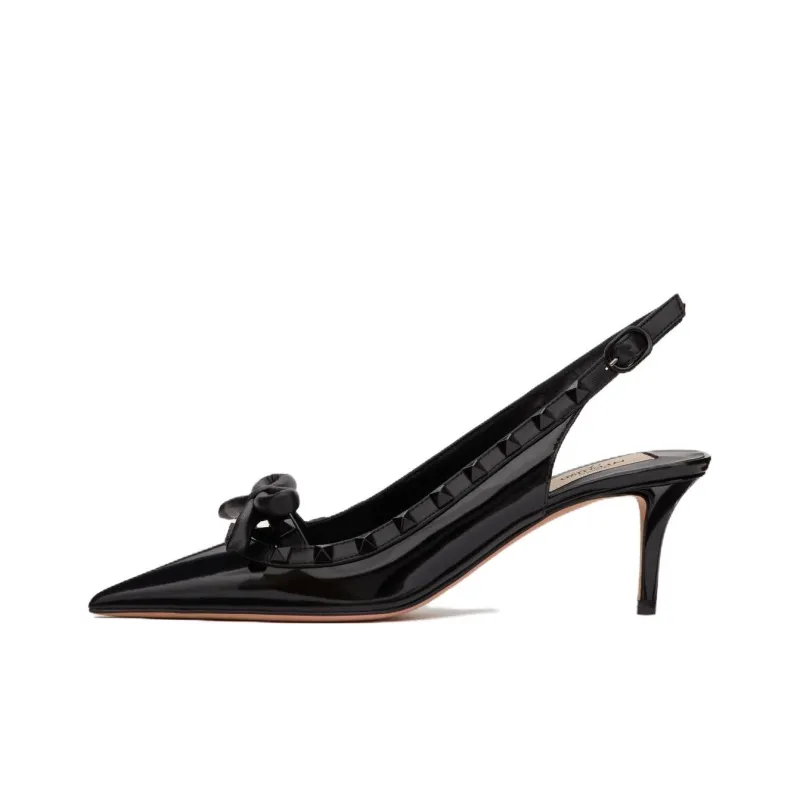 Valentino Garavani Rockstud 60mm Bow-detail Slingback Pumps-0