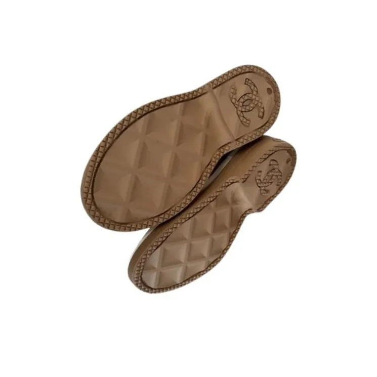 CHANEL Rain Boots Women's Brown-3