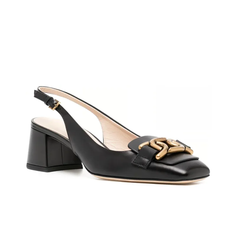 TOD'S Kate Logo Plaque Slingback Pumps-2