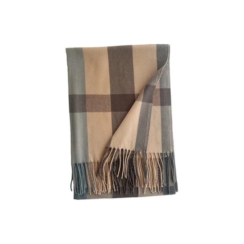 PISHUSHU Faux Cashmere Knit Scarves Unisex-2