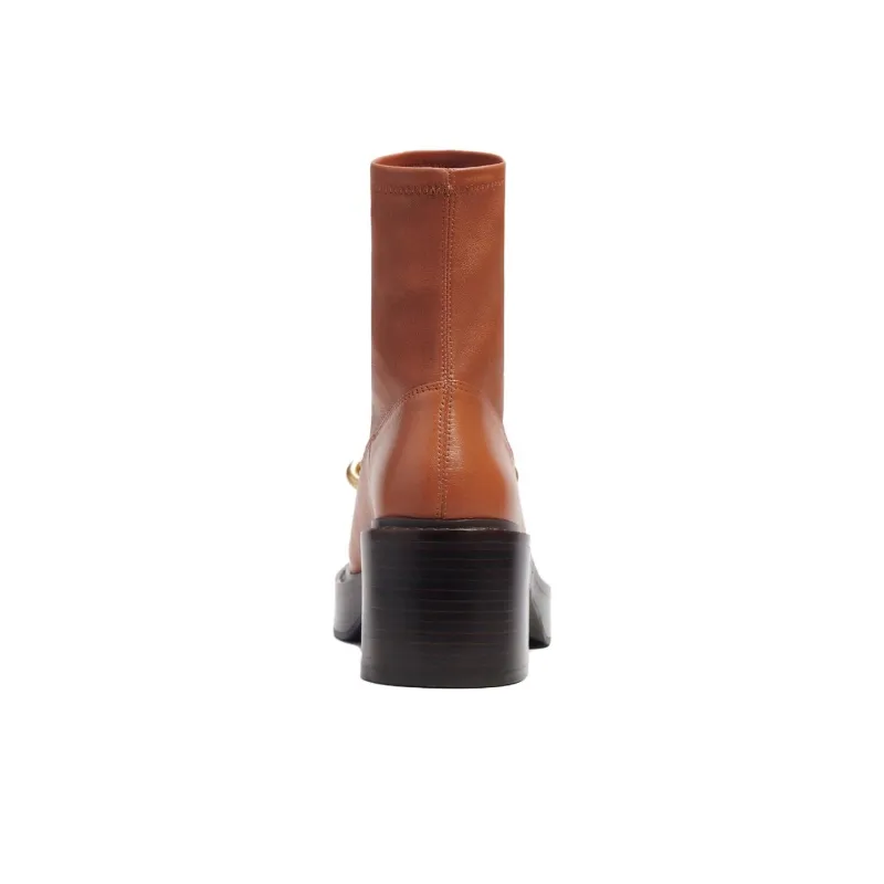 COACH 75mm Chain-link Detailing Leather Boots-3