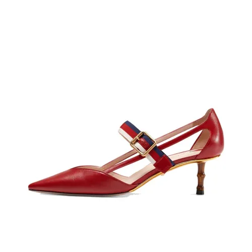 GUCCI Slim Heel High Heels 4.5cm Women's Burgundy