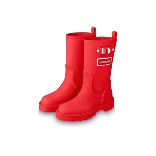 LOUIS VUITTON Territory Flat High Boots 'Red' Women's
