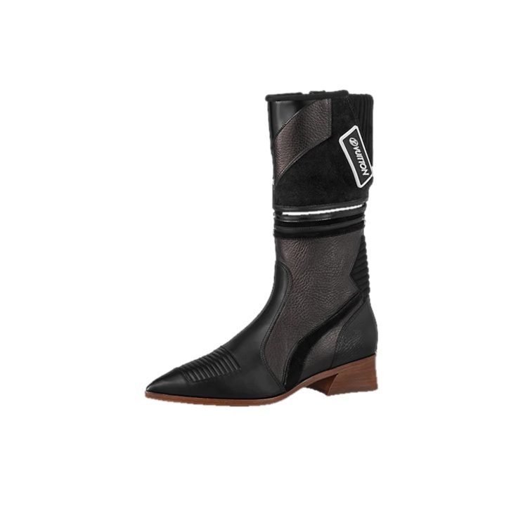 LOUIS VUITTON Flags High Boot Knee high Boots Women s Black POIZON