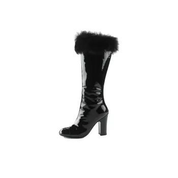 CHANEL Knee high Boots Women's Black