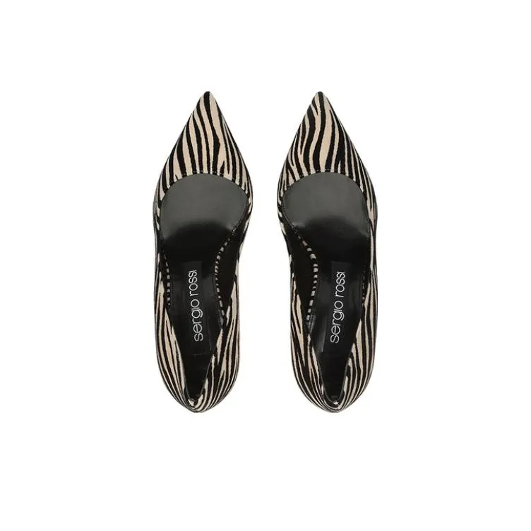 SERGIO ROSSI Godiva Slim Heel High Heels 9cm Women's Black-3