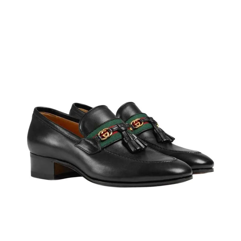 GUCCI Web Interlocking G Loafers-1