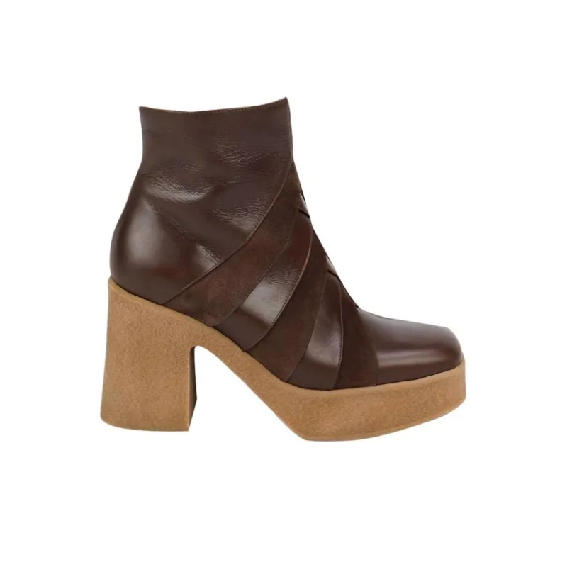 CHIE MIHARA Ankle Boots 9cm Women's Brown-1