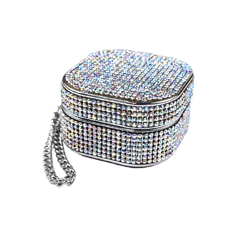 Baohuguang Compatible With Galaxy Buds 2/FE/Pro TPU Luxury Square Diamond High Value Fully Enclosed Headphone Cases-12