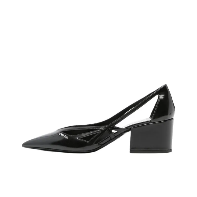 PRADA Chunky Heel High Heels 5.5cm Women's Black-0
