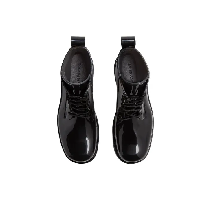 Bottega Veneta Stride Lace Up Ankle Boot Black-3