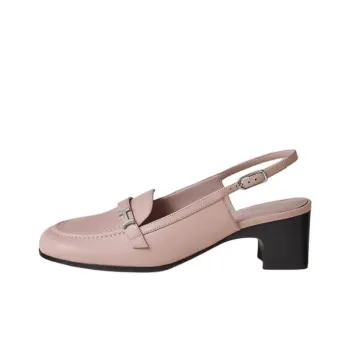 HERMES Infinie Chunky Heel High Heels 5cm Women's Pink