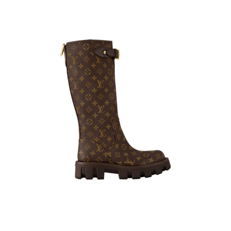 LOUIS VUITTON Knee high Boots Women's Brown-1
