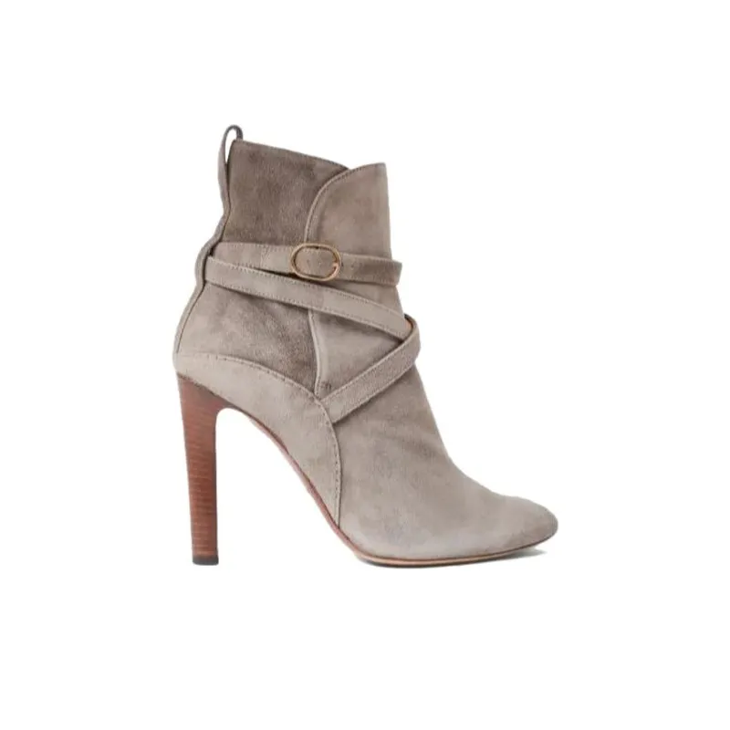 Polo Ralph Lauren Kourtney Ankle Boots 10cm Women's Gray-1