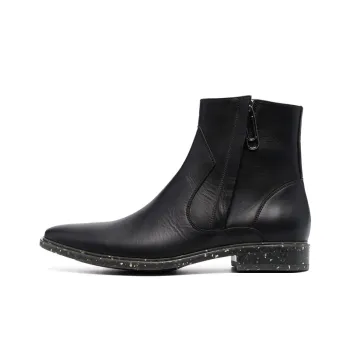 OFF WHITE Paperclip Zip up Ankle Boots Black