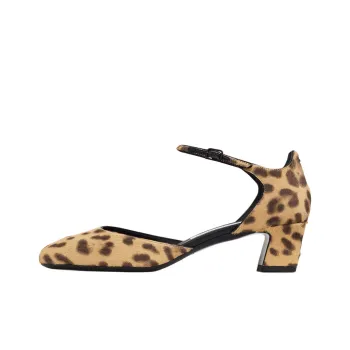 Jimmy Choo Pixie Chunky Heel High Heels 4.5cm Women's Natural Brown