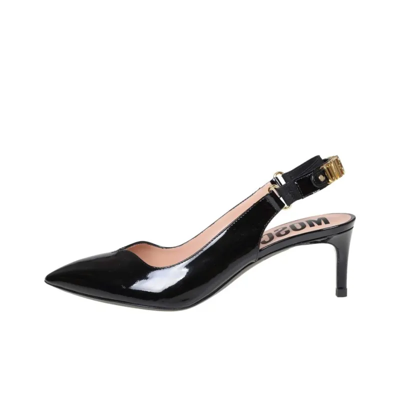 MOSCHINO Logo-plaque Patent Pumps-0