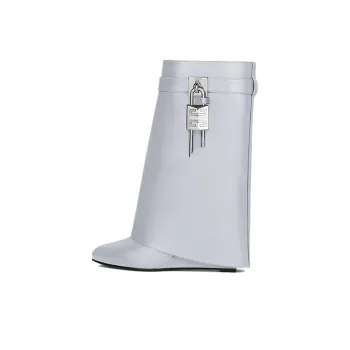 Givenchy Shark Lock Fashion Ankle Boots 9cm Women's Gray