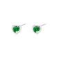 [Teal]Sterling Silver Zircon Stud Earrings 1 Pair Eh-3364.ebF