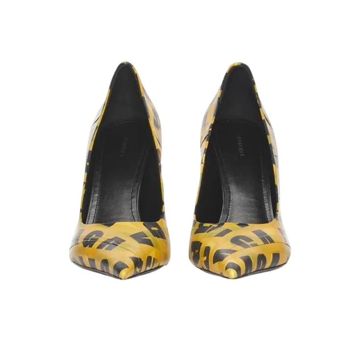 Balenciaga Knife Slim Heel High Heels 11cm Women's Yellow-4