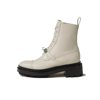 HERMES Funk Ankle Boots Women's Ecru