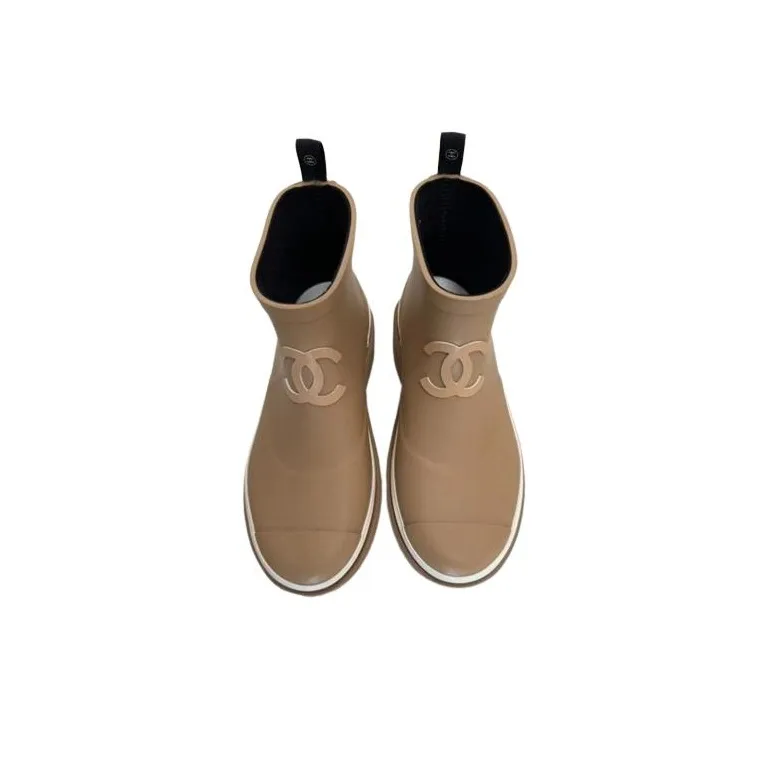 CHANEL Rain Boots Women's Brown-1