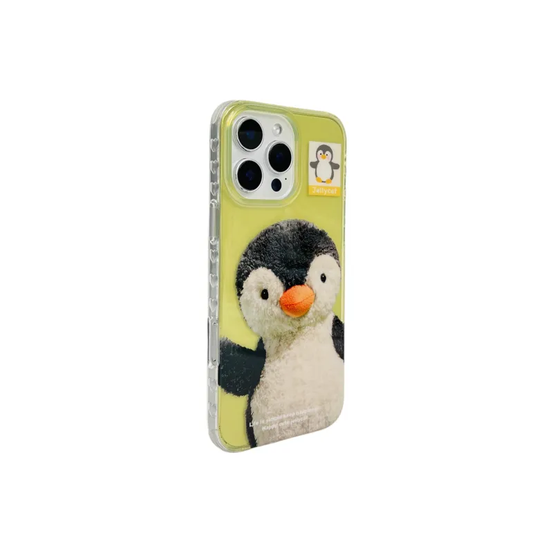 Wei Xin Acrylic Material Waving Penguin Phone Cases Compatible With IPhone 16/15 Pro Max/Apple 13/14 Pro/Max-1