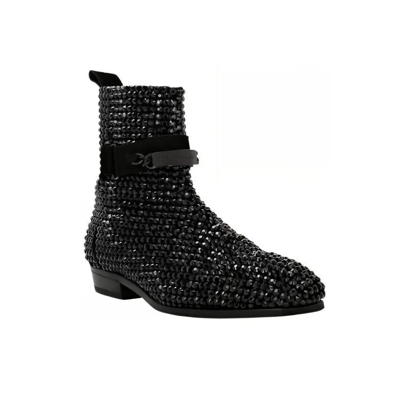 PHILIPP PLEIN Crystal-embellished Suede Boots-2