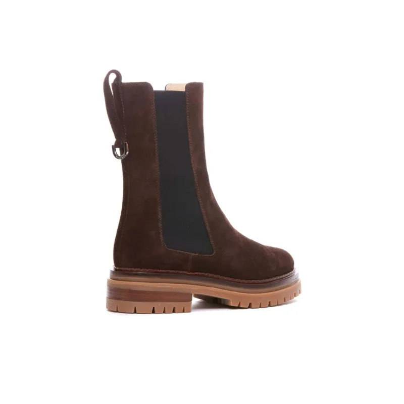 SERGIO ROSSI Crew Chelsea Boots Women's Brown-3