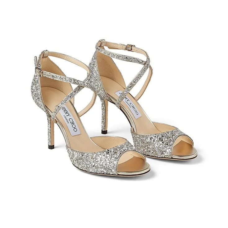Jimmy Choo Emsy Slim Heel High Heels 8.5cm Women's Champagne-2