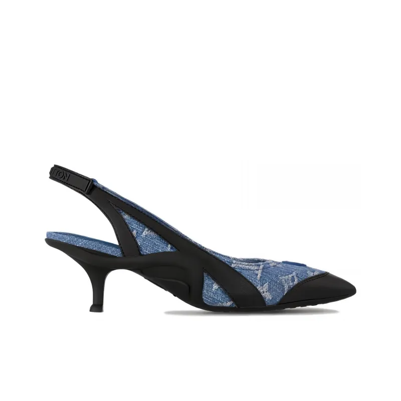 LOUIS VUITTON Archlight Slim Heel High Heels 5.5cm Women's Black Blue-1