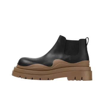 Bottega Veneta Tire Chelsea Short Chelsea Boots Men's Black Brown