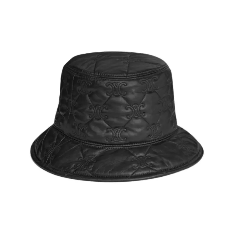 CELINE Triomphe Quilted Bucket Hat In Soft Lambskin-1