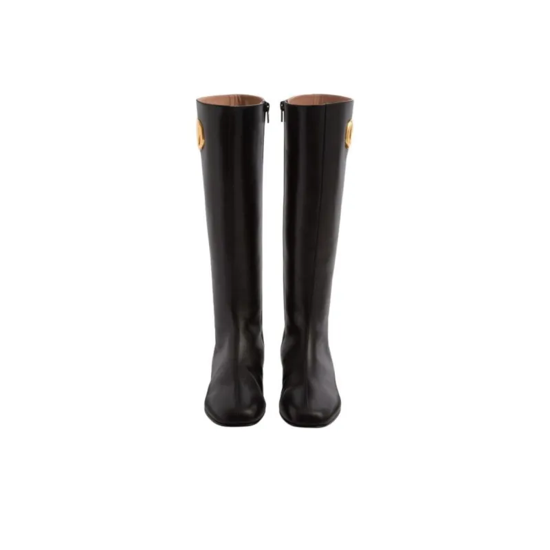Valentino VLogo Signature Knee high Boots Women's Black-4