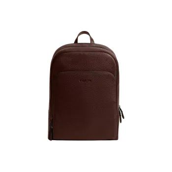 COACH Gotham Litchi Grain Leather Backpack Large Size Men's Dark Brown