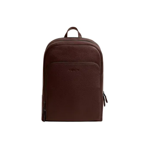 COACH Gotham Litchi Grain Leather Backpack Large Size Men's Dark Brown