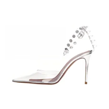 AMINA MUADDI Slim Heel High Heels 9.5cm Women's Silver