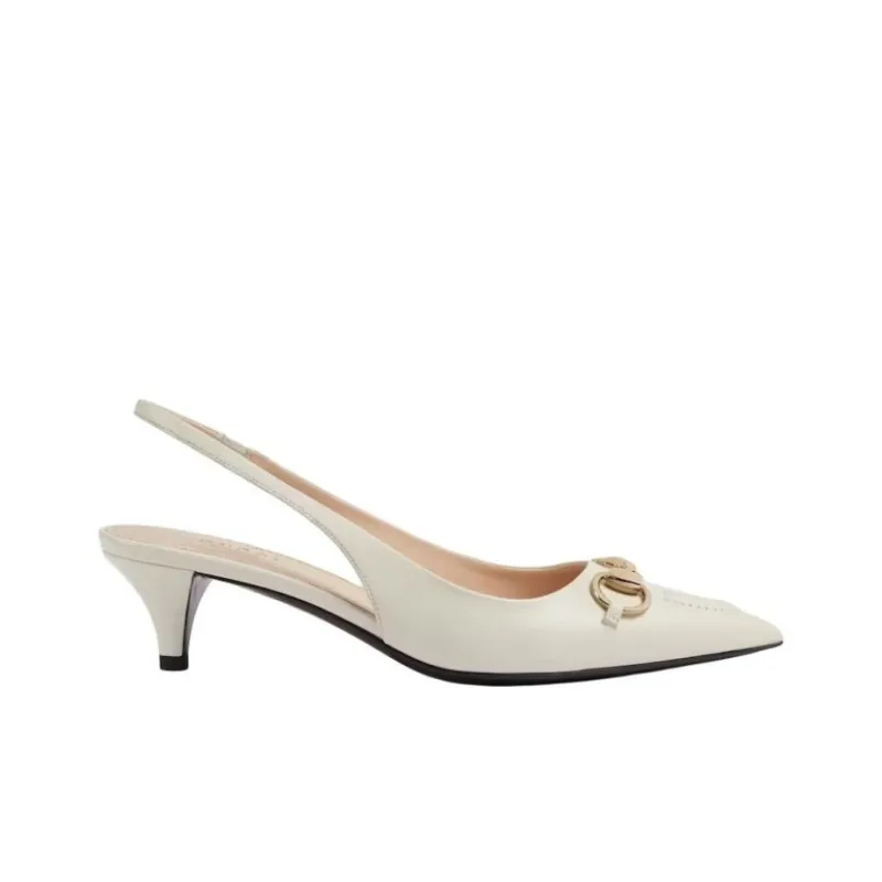 GUCCI Horsebit 24 Spring And Summer Collection Cone Heel High Heels 4.5cm Women's Beige-1