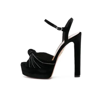 AQUAZZURA Atelier Plateau 130mm Velvet Pumps