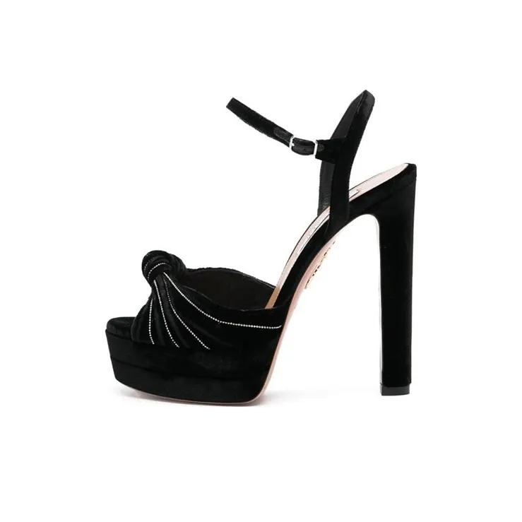AQUAZZURA Atelier Plateau 130mm Velvet Pumps-0