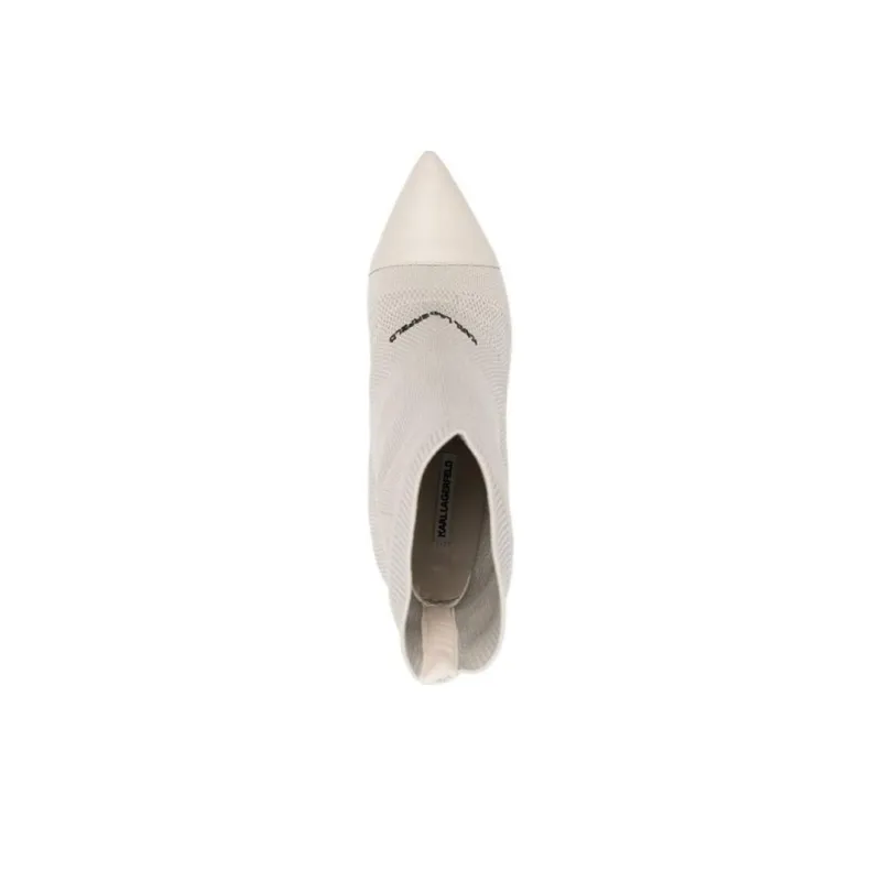 KARL LAGERFELD Ankle Boots Women's Ecru-4